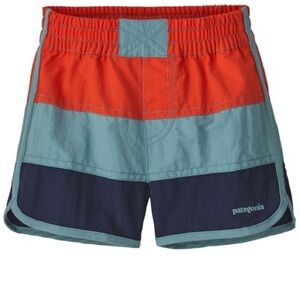 Patagonia Baby Boardshorts Orange Blue Swim Outdoor Nylon Size 2T Boys Swimming